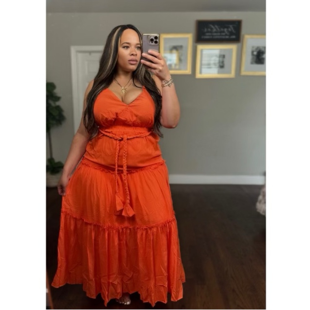 Vibrant Orange Maxi Dress
